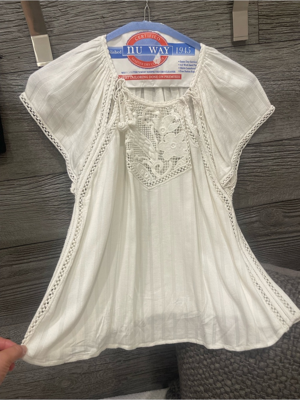 Ulla Johnson White Crocheted Peasant Blouse